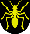 Ants heraldry, coats of arms of cities and villages